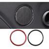 2pcs For Ford Mustang Carbon Fiber Car Door Audio Speaker Strip Cover Ring Sticker 2015-  Car Interior