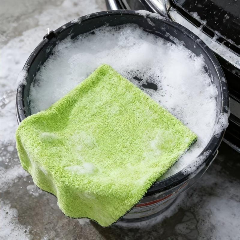1/2 Pack Fluorescent Green Car Cleaning Cloth, Car Wash Towel, Glass Cleaning Towel, Extra Large and Thick, Super Absorbent, Non-Marking