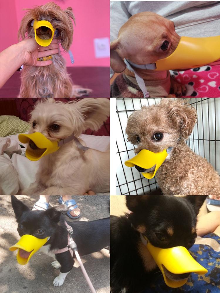Dog Cover Adjustable Nylon Tape Soft Silicone Duckbill Design Breathable Dog Muzzle Anti Biting Training Stop Chew Pet Supplies