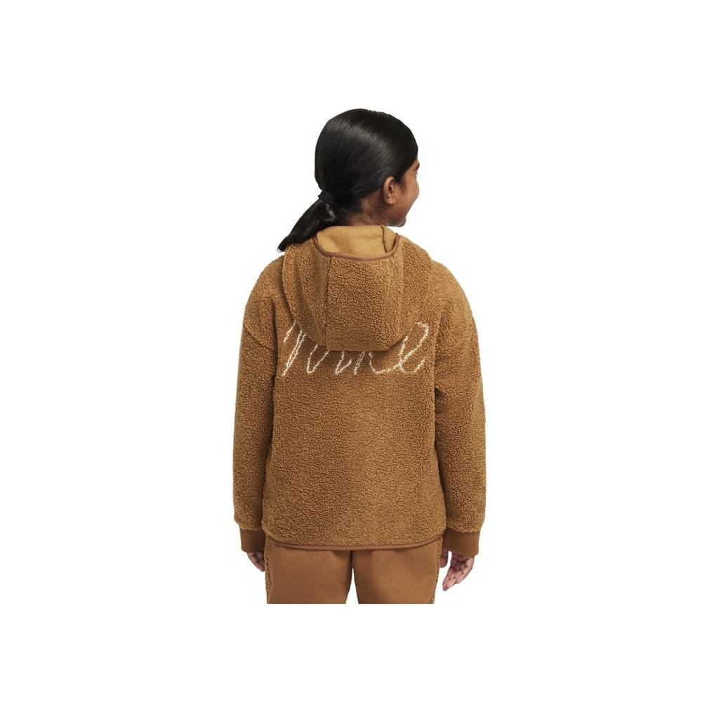 Nike Куртка Club Casual с капюшоном, удобная, модная, светло-коричневая, детские куртки HQ4882-281