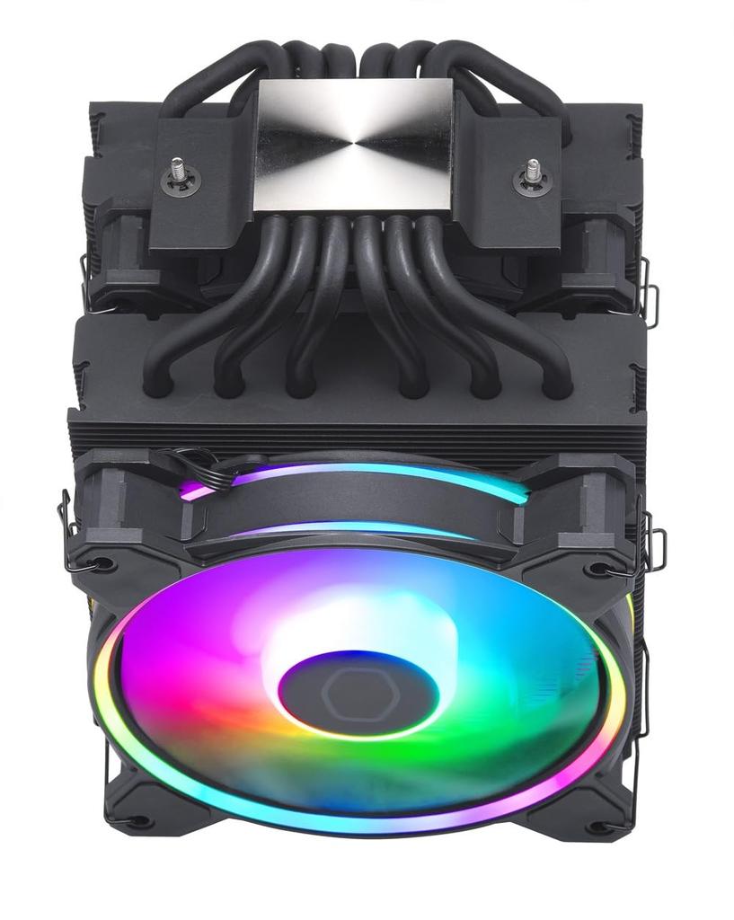 Cooler Master Hyper 622 HALO BLACK 6 тепловых трубок двойной башенный вентилятор совместим с воздушным охлаждением процессорного кулера FN1958 и LGA1700/AM5/AM4 RR-D6BB-20PA-R1