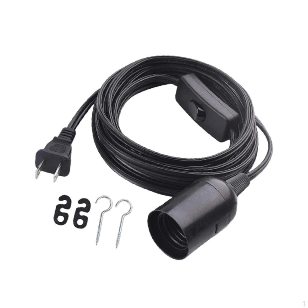 60W Pendant Light Extension Cord, E26 Base, Easy To Use, Garage Light, with on/Off Switch, Plug