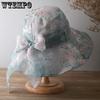 Women's Sun Hats Summer Mom Wide Brim Foldable Sunscreen Hats Ladies Retro Elegant Floral Embroidery Mesh Patchwork Bow Hats