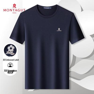 Мужская футболка MONTAGUT с коротким рукавом и круглым вырезом из хлопковой ткани с аммиачной обработкой
