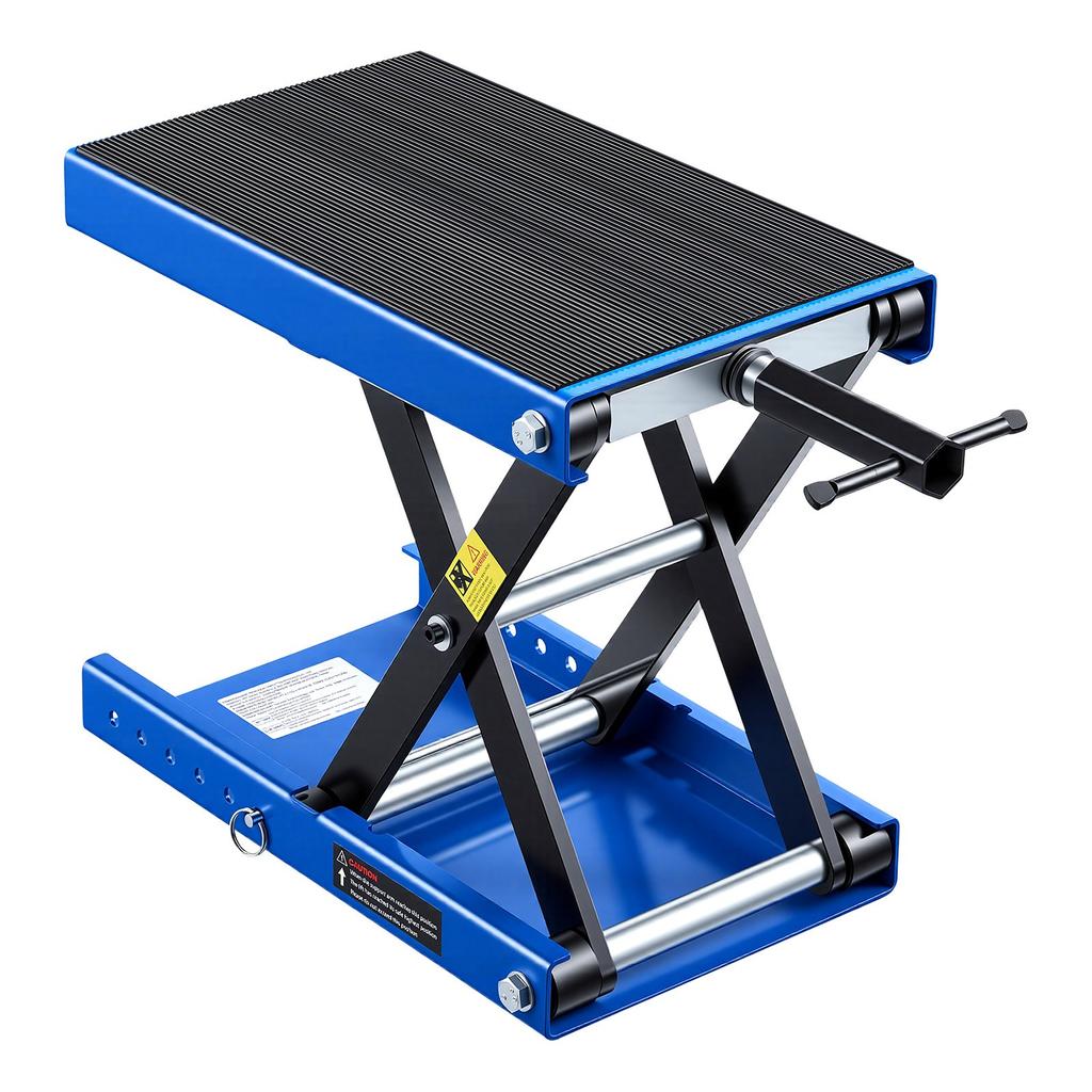 VEVOR Motorcycle Lift, 499 kg Motorcycle Scissor Lift Jack with Wide Deck & Locking Pin, 95-340 mm Center Hoist Crank Stand