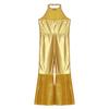 Girl Fancy Dress Up Metallic Sequins Movie Star Singer Bodysuit 70s Disco Dance Retro Cosplay Jumpsuit High Waist Jazz Dancewear