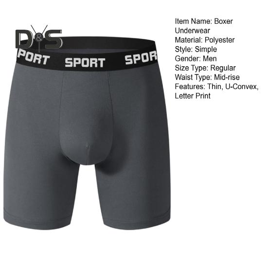 Мужские трусы-боксеры облегающего кроя с принтом в виде букв и цветными вставками, эластичные трусы средней талии с плавными линиями и U-образной формой