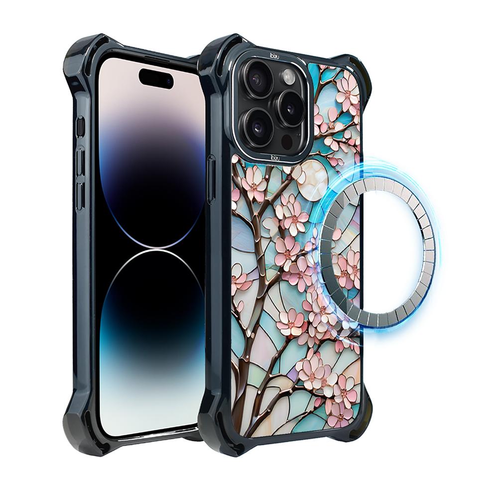 Etui Do Iphone 14 Pro Max Ibizu Dropguard Ultra Z Magsafe, Barwy Szkła, Księżycowa Wiśnia