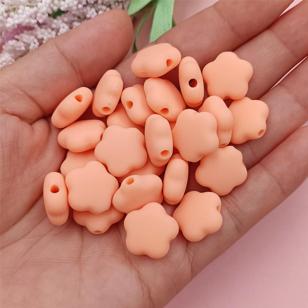 Creative DIY Necklace Fashion Rubber 30PCS 10 Colors Loose Beads Flowers Beads Jewelry Making 15*7mm Bracelets