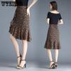 Женская юбка «рыбий хвост» с точечным принтом, элегантные шифоновые юбки, корейская мода, длиной до колена, летние с рюшами