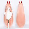 Power Cosplay Wig Anime Chainsaw Man Cosplay Pink Orange Sexy Long Hair Fiber Synthetic Wig+Free Gift Headwear+wig Cap