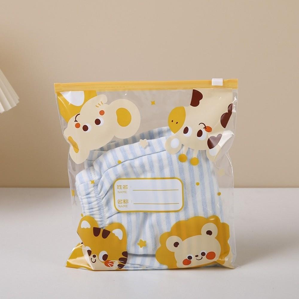 10/15Pcs Lion Print Kindergarten Storage Bags Transparent Zipper Storage Bags Kindergarten
