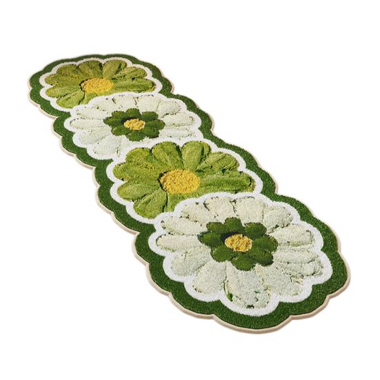 Ковер с цветочным узором из искусственного кашемира, нескользящий, моющийся, впитывающий, плюшевый, цветочный коврик для пола, декоративный ковер для гостиной, спальни, ванной комнаты