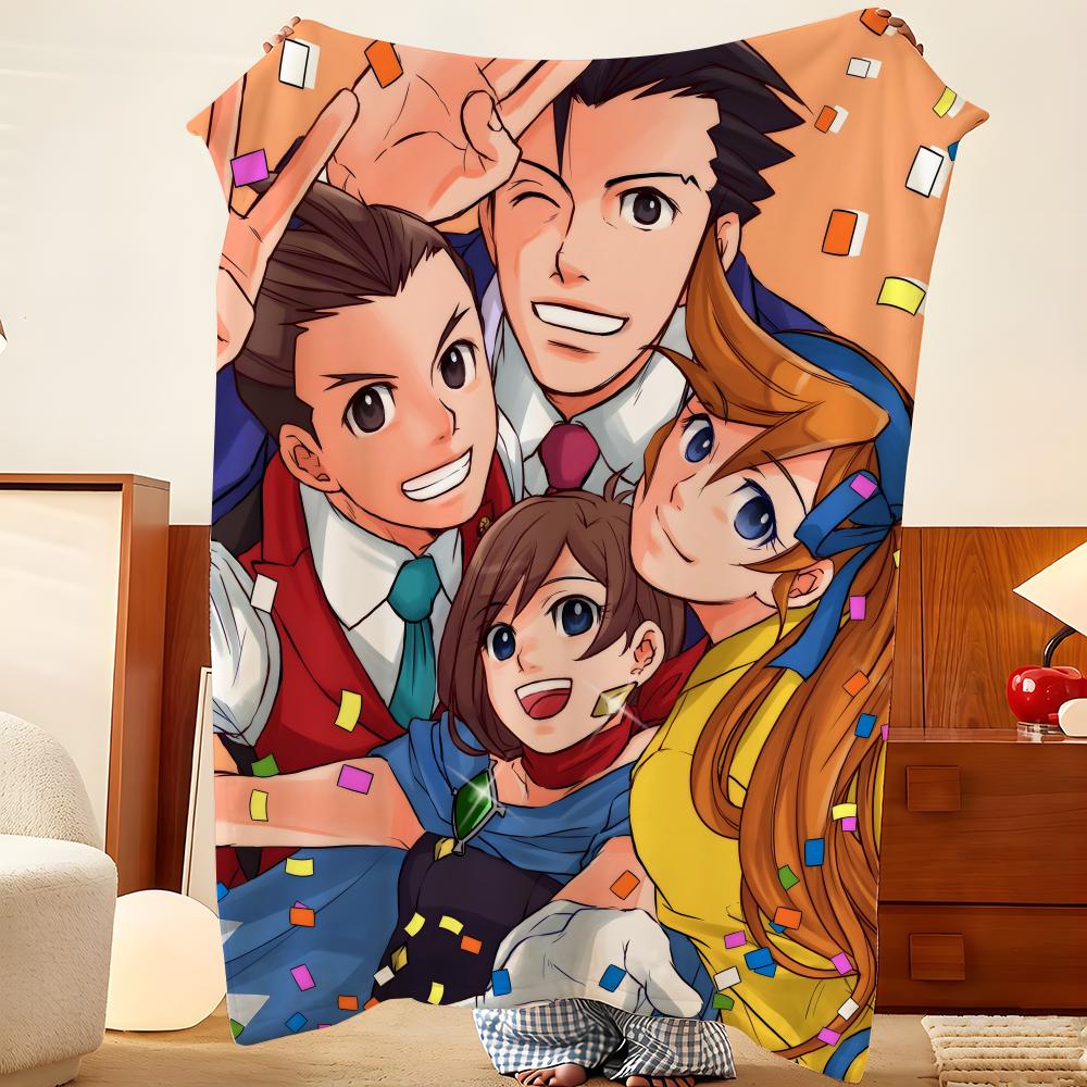 Игровое одеяло-плед A-Ace A-Attorney Throw, Фланелевое, Легкое, Уютное, Прочное, Стирающееся, Милое, Крутое