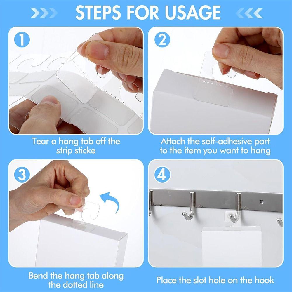 100PCS Self-Adhesive Plastic Hanging Tags PET Plastic Retail Packaging Hook Retail Display