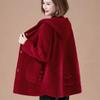 Women's Autumn and Winter Plus Size Thickened Short Outerwear Loose Hooded Comfortable Casual Jacket Outerwear