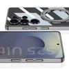 Гальванический прозрачный магнитный чехол для телефона Samsung Galaxy S25 Ultra вращающийся кронштейн жесткий корпус противоударный чехол
