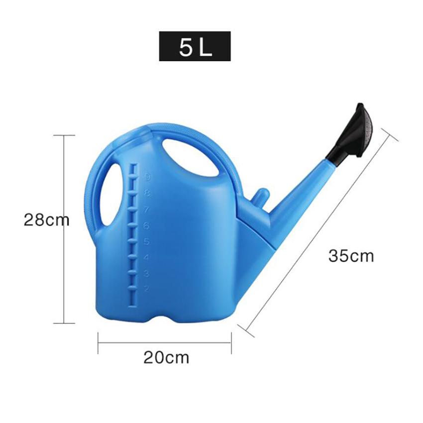 Platsic Watering Can, 5L, Watering Can Garden Watering Pot with Detachable Shower Head for Indoor Outdoor Plants, Blue, Green