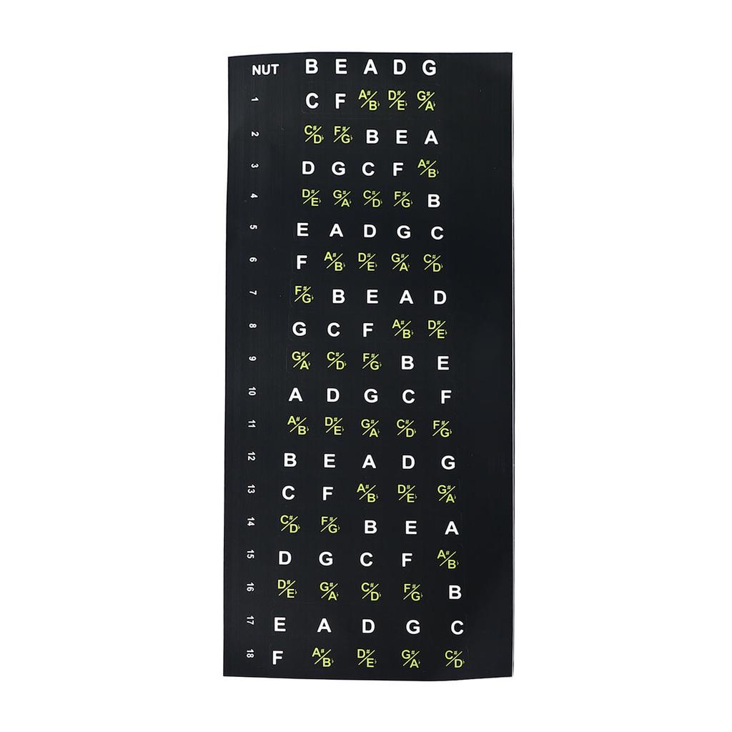 Наклейка на гриф гитары, басовый аккорд, лад, нота, указатель пальцев, наклейка для начинающих, играющих на 5 струнах