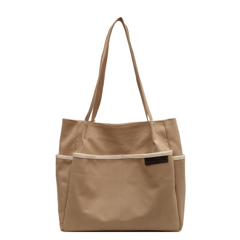 Большая вместительная холщовая сумка-тоут, женская сумка, студенческая сумка через плечо для студентов колледжа