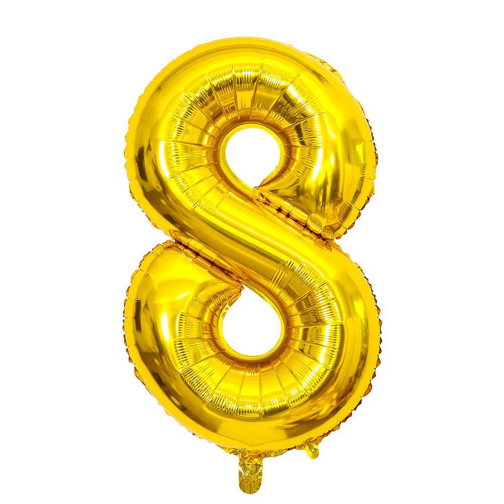 32-Inch US Number Birthday Party Balloons - Individual Aluminum Film