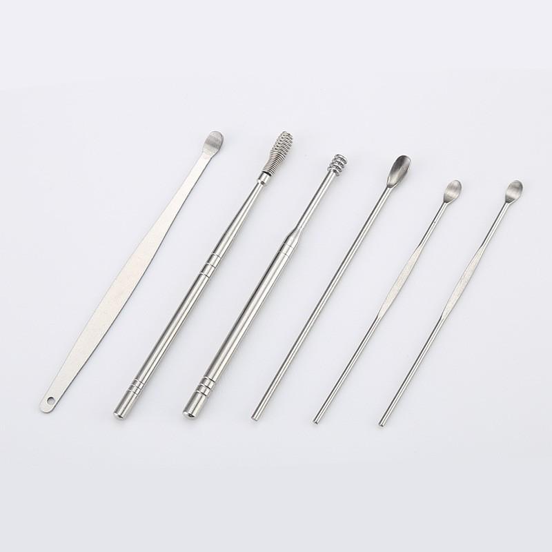 Stainless Steel Spiral Ear Pick Set with Portable Keychain for Adults