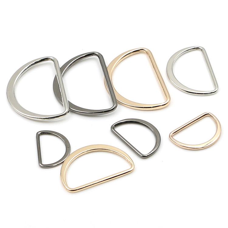 Плоское D-образное кольцо из цинкового сплава: Высококачественная полукруглая металлическая пряжка для сумки