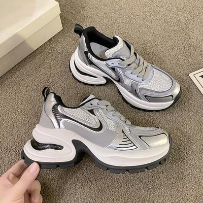 Новые кожаные женские трендовые кожаные туфли на толстой подошве с увеличением роста, осень-зима