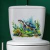 Turtle Water Grass Toilet Sticker Bathroom Toilet Home Decoration Wall Stickers