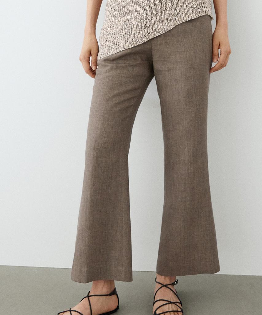 Masimodutti Льняные укороченные брюки-клеш