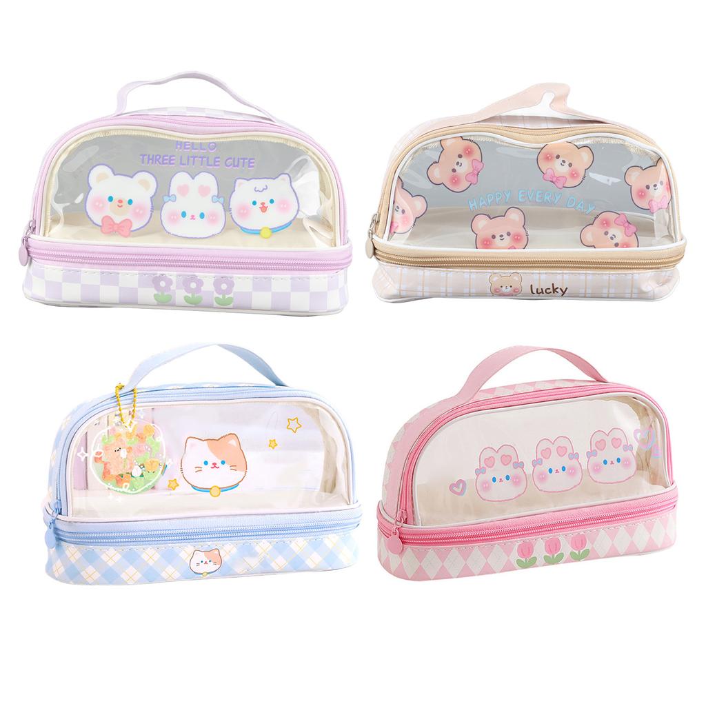 Водонепроницаемый пенал для карандашей с рисунком, симпатичная прозрачная канцелярская сумка для школьников M