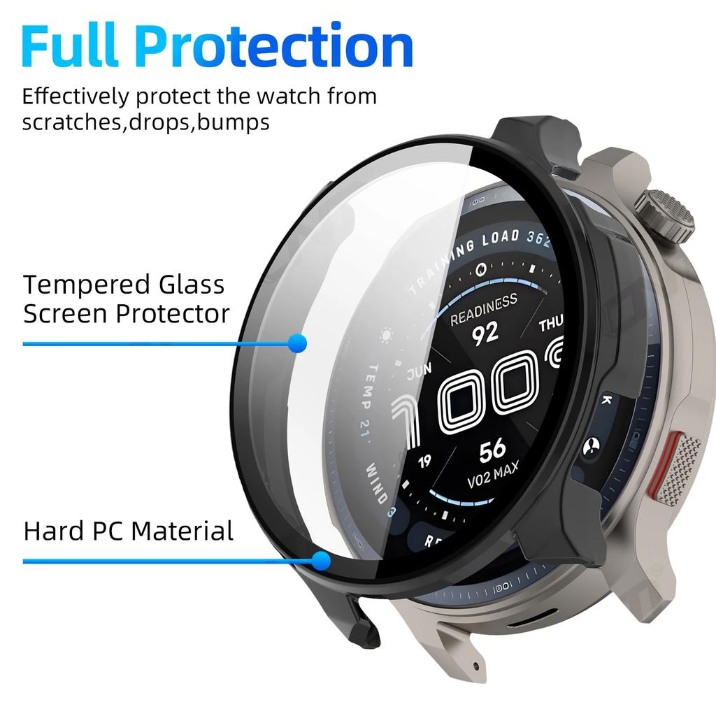 Стекло+Чехол для Amazfit Balance 2 Защитное стекло для экрана и Жесткий ПК Защитный бампер для аксессуаров Amazfit Balance2