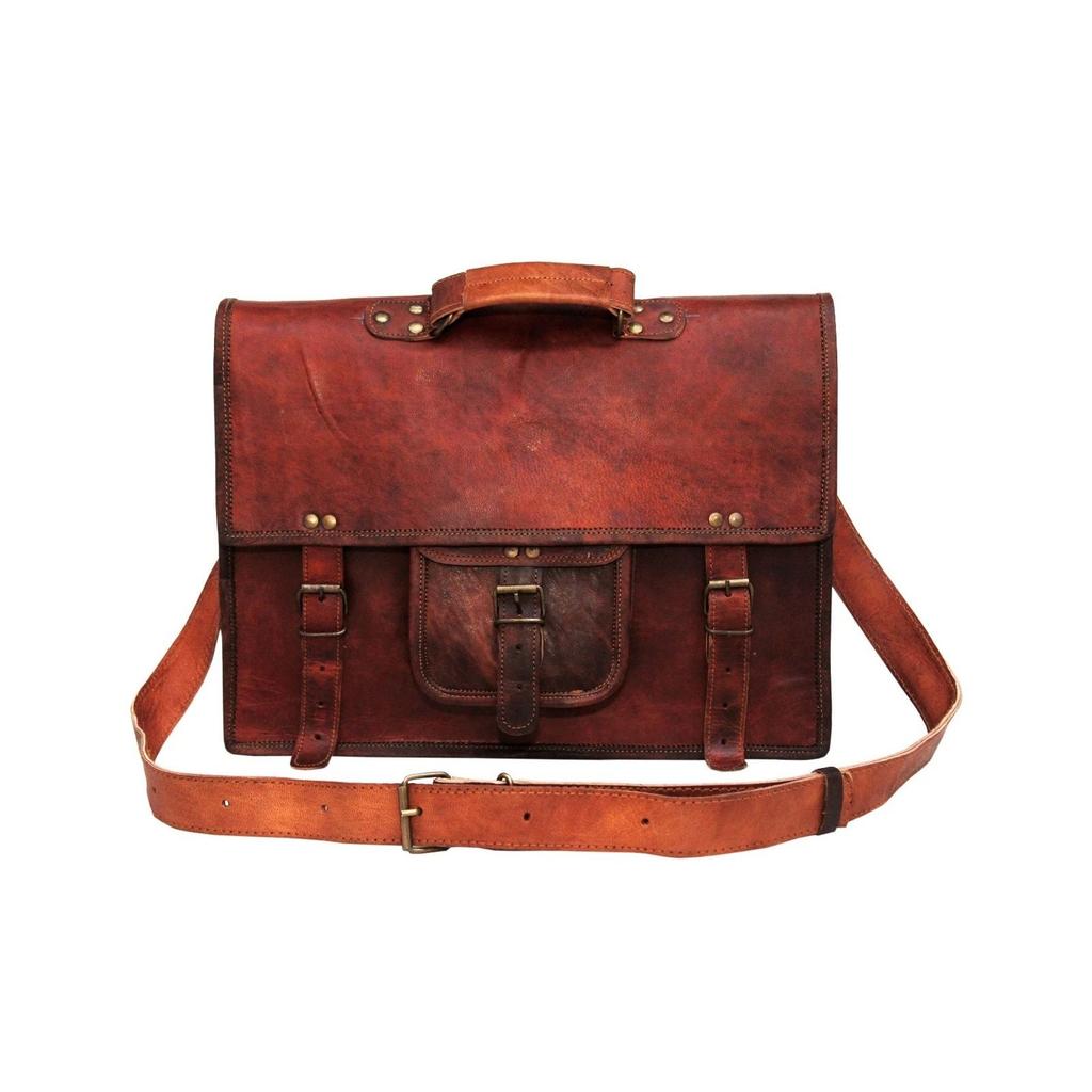 Men's Vintage Leather Messenger Bag Shoulder Laptop Briefcase Satchel