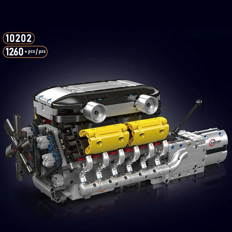 Mould King 10088 535 деталей Технический Электрически Приводимый Двигатель V8 Конструктор Модель Набор Для Взрослых Креативная Сборка Кирпичные Игрушки