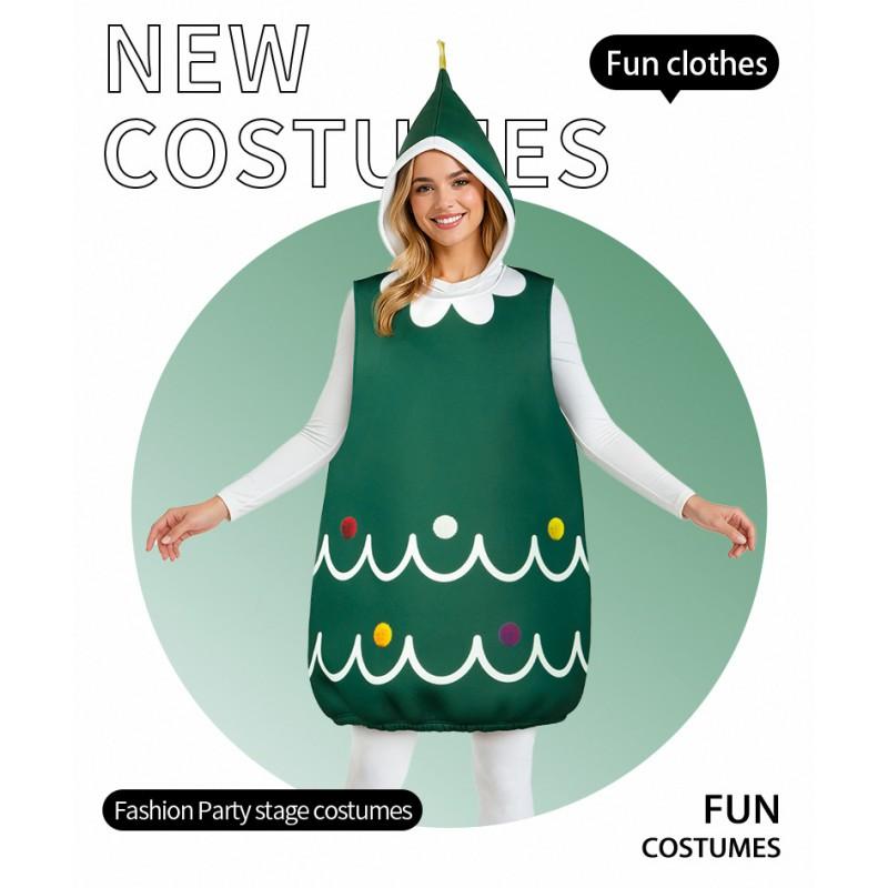 Christmas Tree Themed Unisex One-Piece Costume Family Party Cosplay Fun Outfit