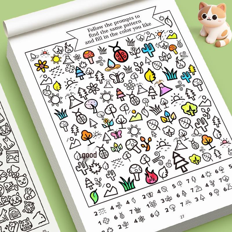 Cross-Border New: Find Book - Look & Color! Coloring Book with Page 32 Drawing