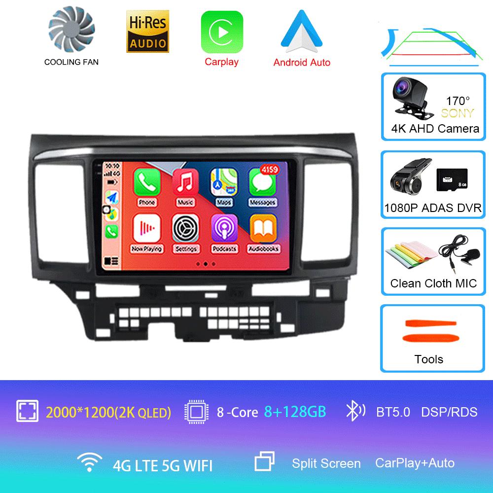 9-дюймовый Android 14 для MITSUBISHI LANCER 10 X 2008 2009 2010 2011 - 2016 автомобильный радиоприемник стерео аудио GPS-плеер Carplay автоматический экран