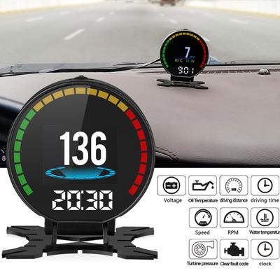 P15 OBD Автомобильный проекционный дисплей Смарт Цифровой HUD Метр Напряжение Температура масла Скорость Обороты Температура воды Расход топлива Дисплей