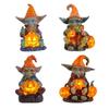 Украшение на Хэллоуин Объятие Тыквенный Фонарь Эльф Смоляное Украшение Домашний Рабочий Стол Светящийся Гном Кукла Гнома Украшение Настольного Орнамента