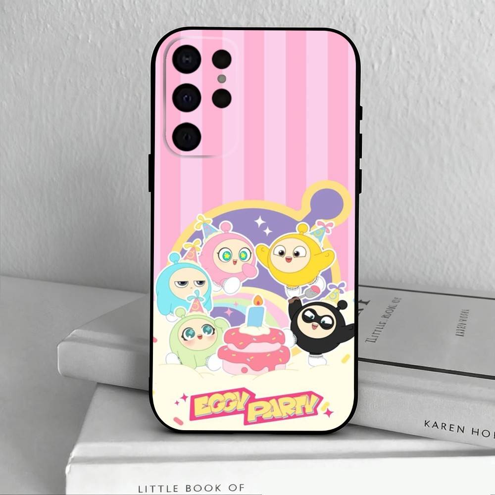 Милый Чехол Для Телефона E-Eggy P-Party Для Samsung S25,S24,S21,S22,S23,S30,Ultra,S20,Plus,Другие Мягкий Черный Чехол