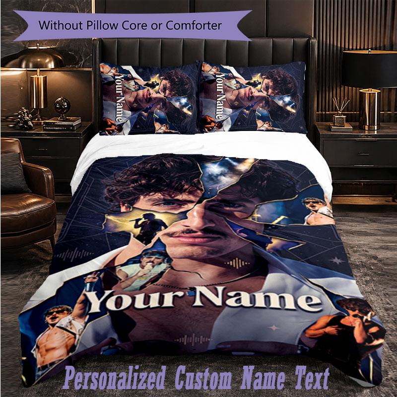 Personalized 3Pcs Bedding SetBenson Boone Custom Text Duvet Cover Pillowcase Set Bedroom Gift