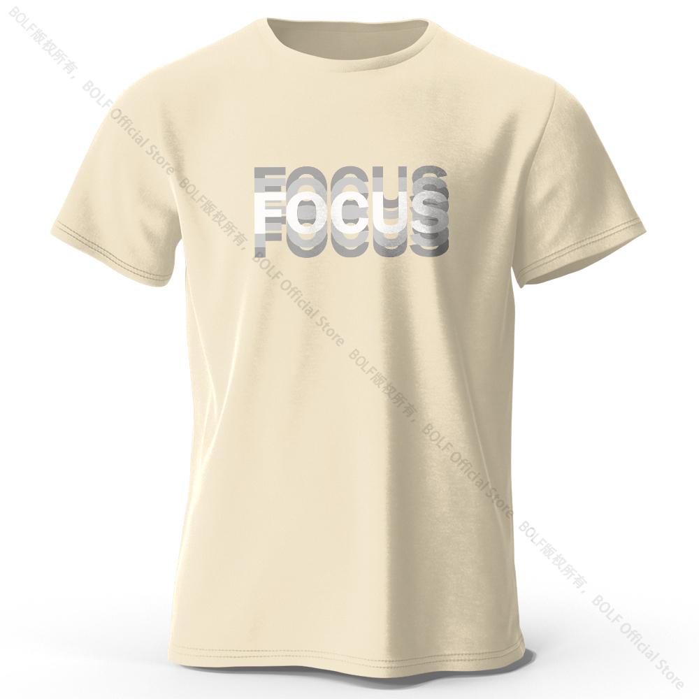 Focus Letter Minimalist Style T-Shirt, Lightweight Round Neck Short Sleeve Tee, Perfect for Unisex