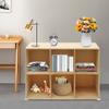 30*90cm Solid Wood Shelves,Wood Color Rectangular Cube Shelf Bookcase Floor-Mounted 6 Compartments for Living Rooms