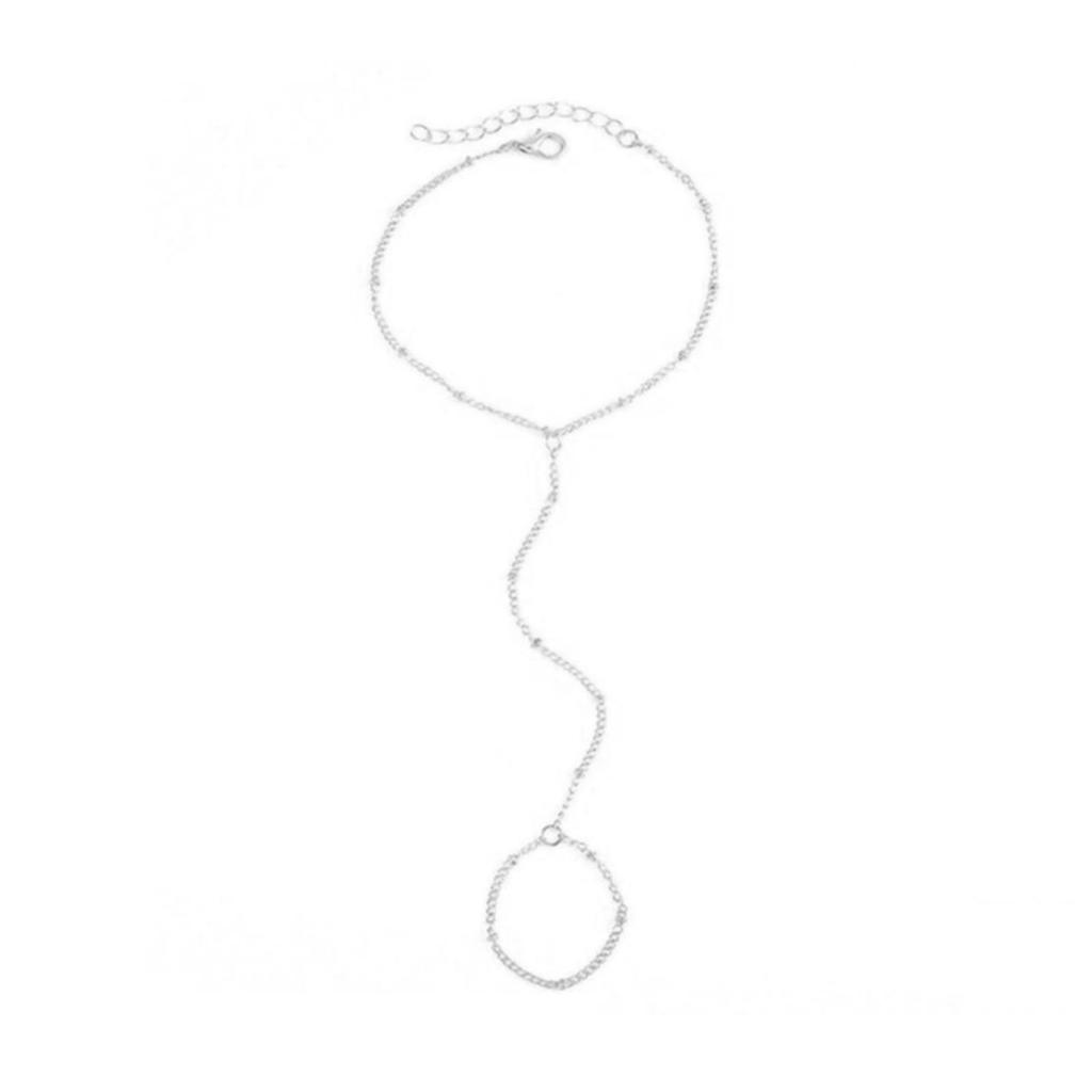 Женский браслет кольцо интегрированный сплав ретро цепочка браслет кольцо полая цепь палец