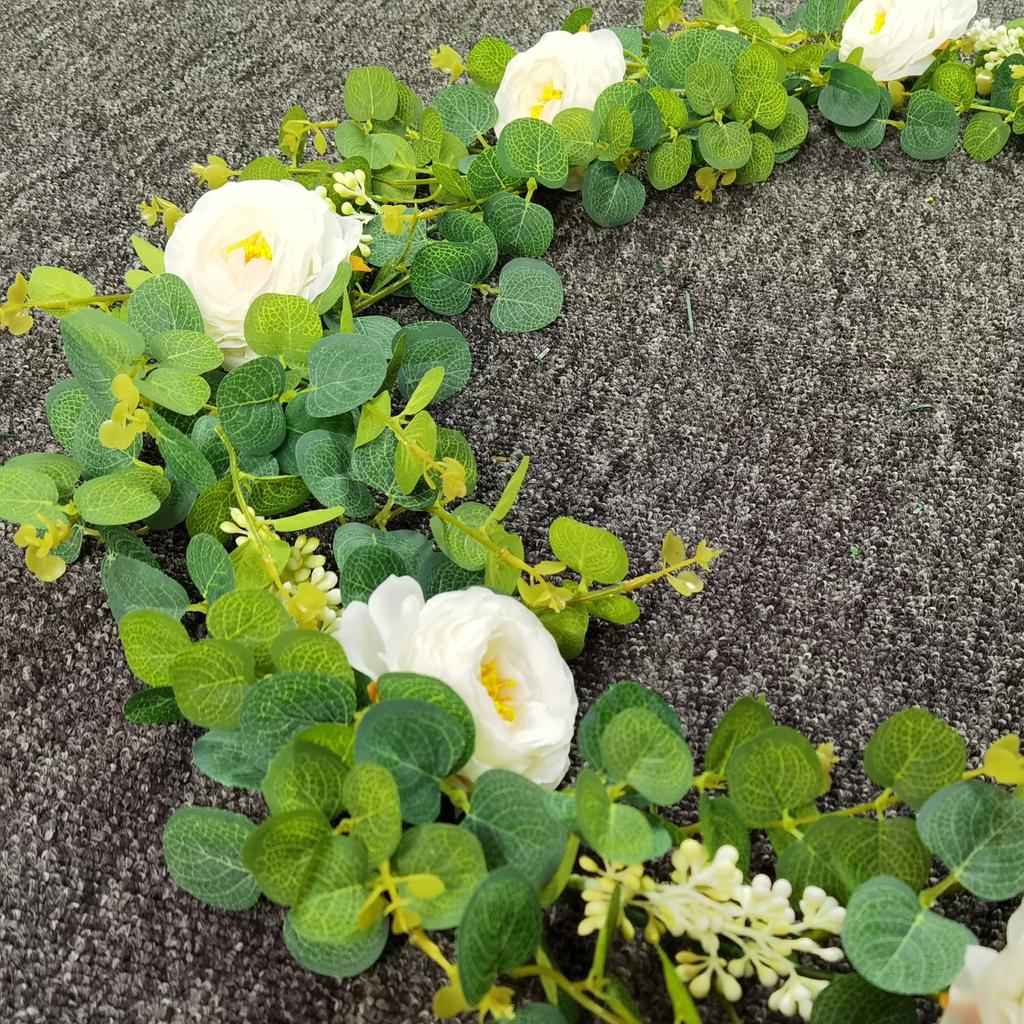 Шелковые искусственные цветы, виноградная лоза, подвесные цветы для стены, рождественские искусственные растения из ротанга, гирлянда из листьев