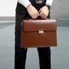 Men's Briefcase with Password Lock Business Briefcase Genuine Leather Briefcase Large Capacity Office Computer Official Bag