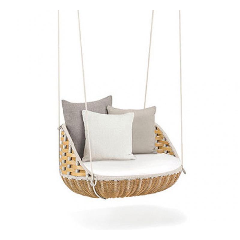 Rattan Hanging Basket Chair: Indoor/Outdoor Hammock Swing for Adults - Single/Double Nest Style.