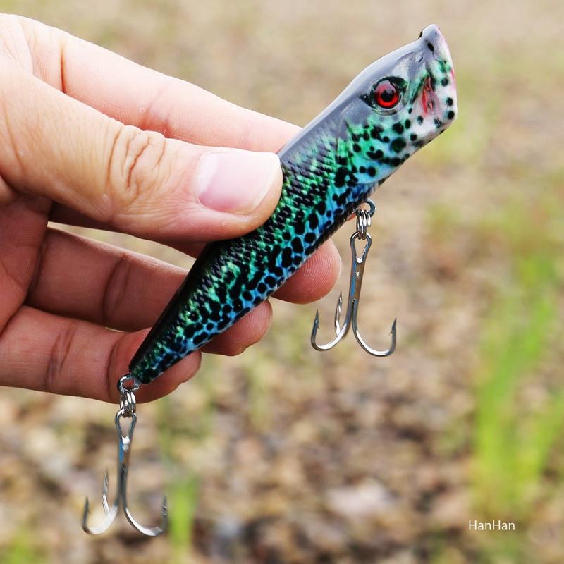 Рыболовная приманка-поппер, 8,6 см, красочная приманка, металлические тройные крючки, рыболовные снасти для окуня, ловли форели