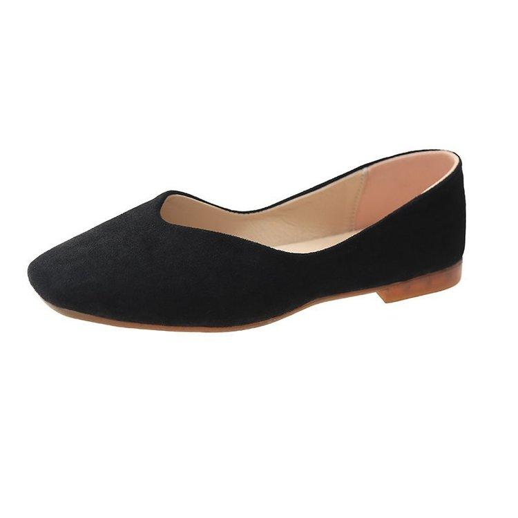 Женская обувь Doudou весна 2025 года, новые туфли с квадратным носком и неглубоким носком, мягкая подошва, универсальные женские туфли черного цвета для езды на работу, на плоской подошве