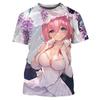 Летняя футболка Quintessential Quintuplets в стиле аниме для девочек Nakano Nino с 3D принтом, повседневные модные футболки с короткими рукавами, мужская одежда